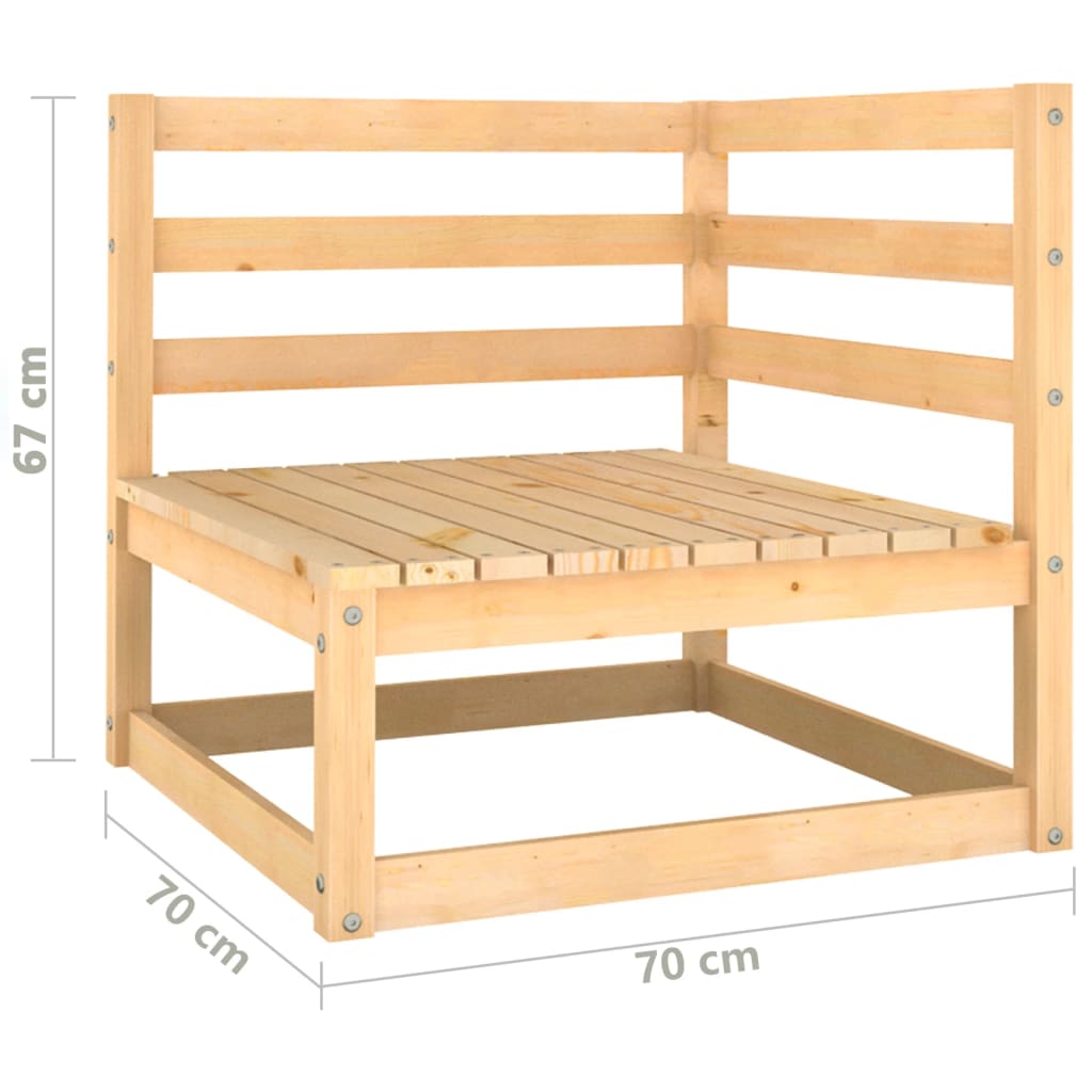 Set Salotto da Giardino 2 pz in Legno Massello di Pino