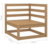 Set Divani da Giardino 2 pz Miele in Legno Massello di Pino