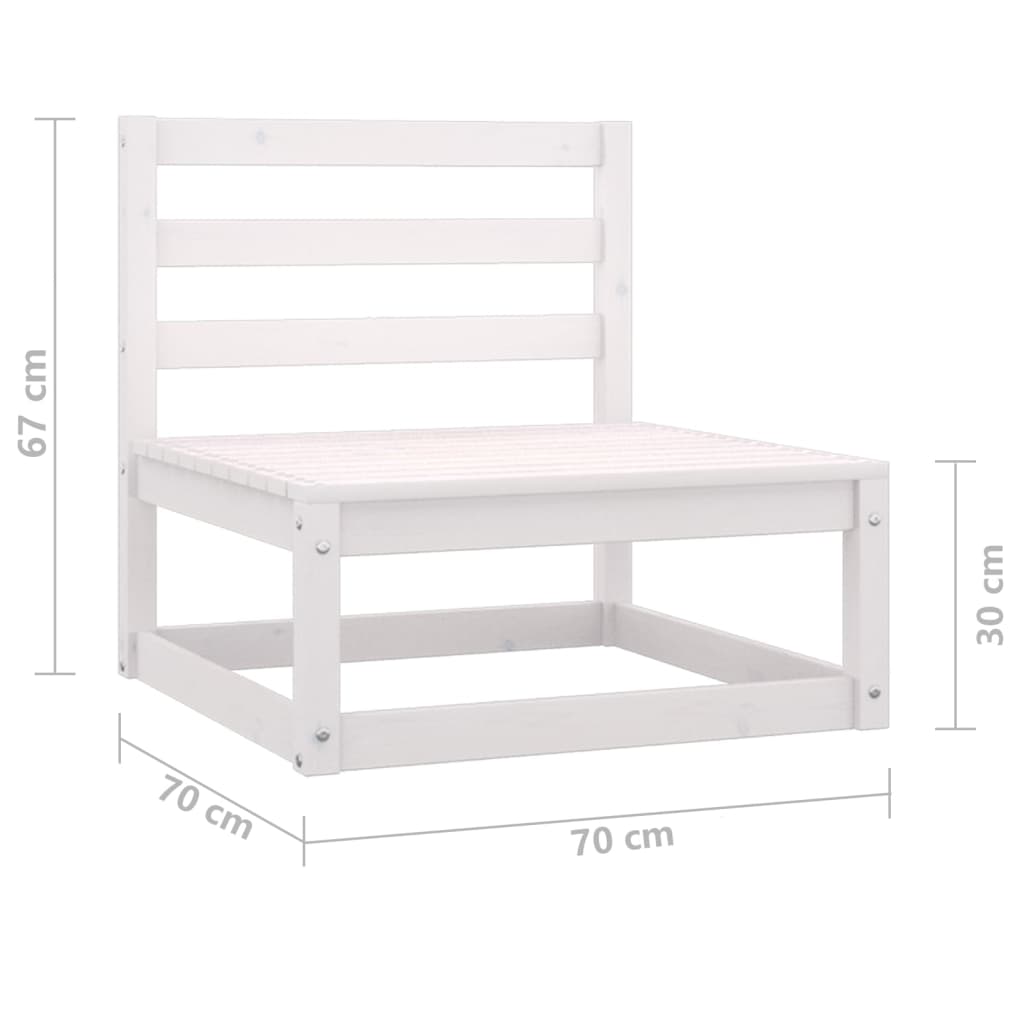 Set Divani da Giardino 2 pz Bianchi in Legno Massello di Pino