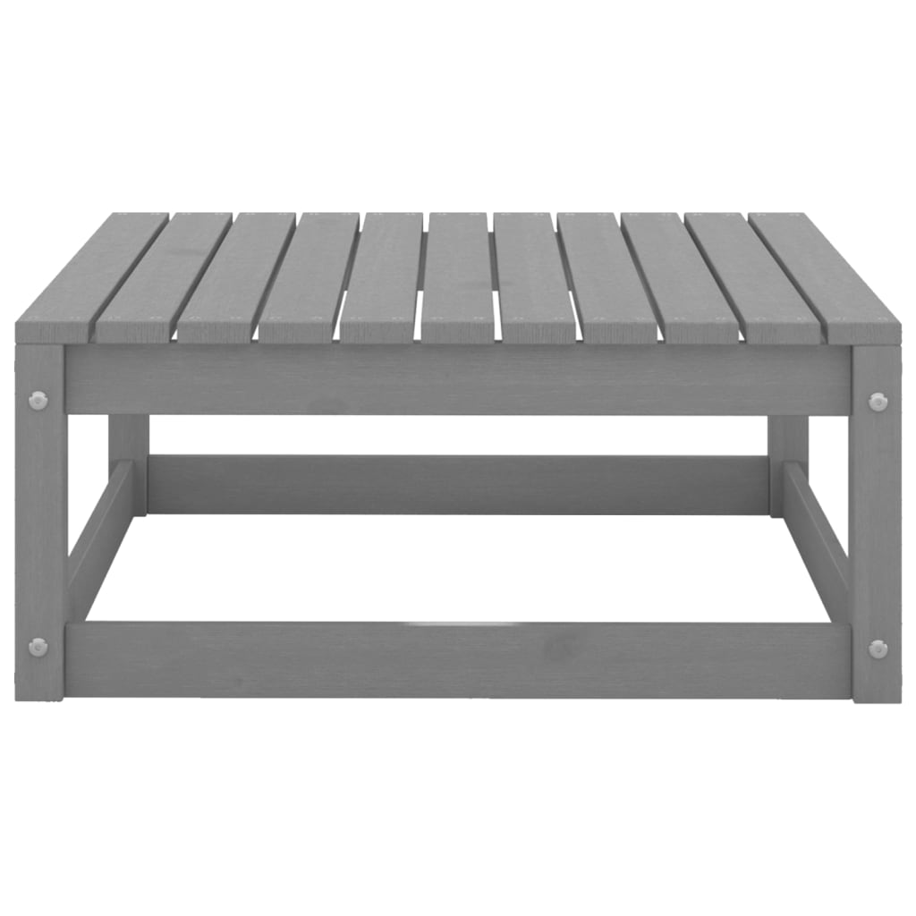 Set Divani da Giardino 3 pz Grigio in Legno Massello di Pino