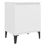 Comodini con Gambe in Metallo Bianco 40x30x50 cm