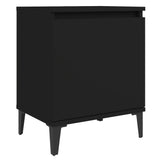 Comodini con Gambe in Metallo Nero 40x30x50 cm