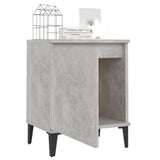 Comodini con Gambe in Metallo Grigio Cemento 40x30x50 cm