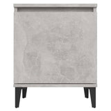 Comodini con Gambe in Metallo Grigio Cemento 40x30x50 cm