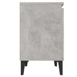 Comodini con Gambe in Metallo Grigio Cemento 40x30x50 cm