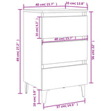 Comodino con Gambe in Metallo Bianco 40x35x69 cm