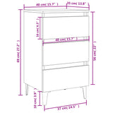 Comodini con Gambe in Metallo 2pz Neri 40x35x69 cm