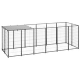 Gabbia per Cani Nera 330x110x110 cm in Acciaio