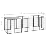 Gabbia per Cani Nera 330x110x110 cm in Acciaio