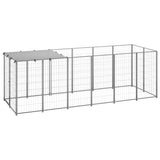 Gabbia per Cani Argento 330x110x110 cm in Acciaio