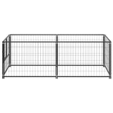 Gabbia per Cani Nera 200x100x70 cm in Acciaio