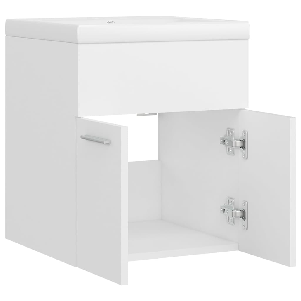 Mobile Bagno con Lavabo Integrato Bianco in Legno Multistrato