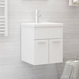 Mobile Bagno con Lavabo Integrato Bianco in Legno Multistrato