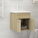 Mobile Bagno con Lavabo Integrato Rovere Sonoma in Truciolato