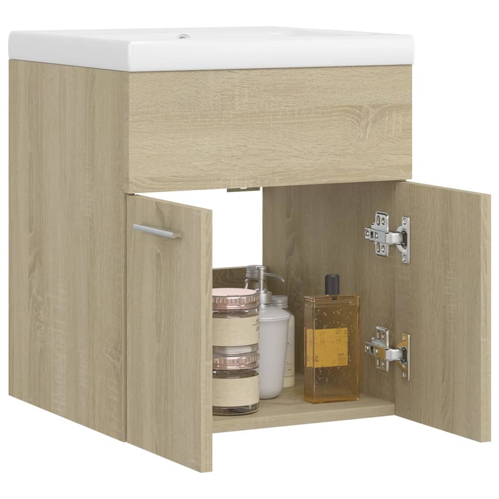 Mobile Bagno con Lavabo Integrato Rovere Sonoma in Truciolato