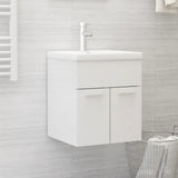 Mobile Bagno con Lavabo Integrato Bianco Lucido in Truciolato