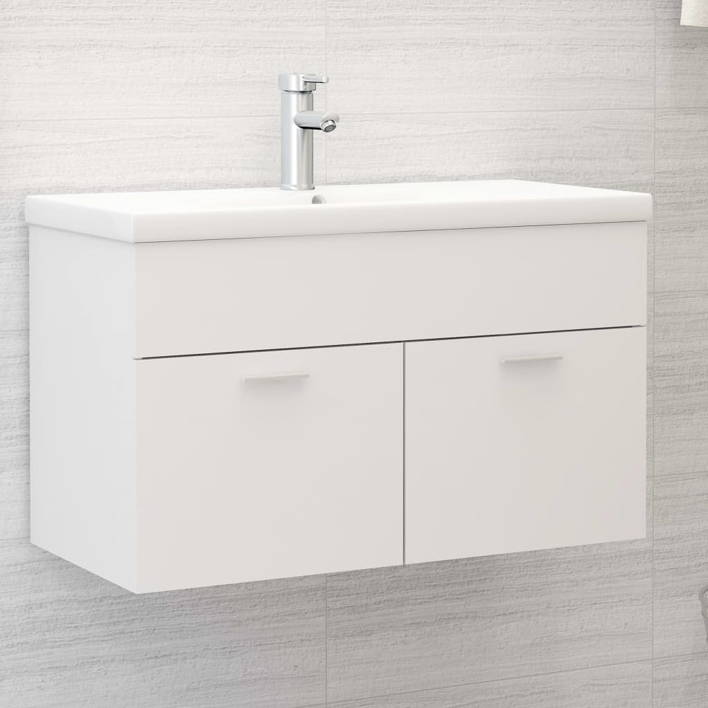 Mobile da Bagno con Lavabo Integrato Bianco in Truciolato