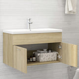 Mobile Bagno con Lavabo Integrato Rovere Sonoma in Truciolato