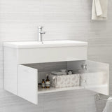 Mobile Bagno con Lavabo Integrato Bianco Lucido in Truciolato