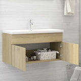 Mobile Bagno con Lavabo Integrato Rovere Sonoma in Truciolato