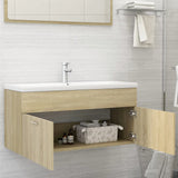 Mobile Bagno con Lavabo Integrato Rovere Sonoma in Truciolato