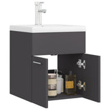 Mobile con Lavabo Integrato Grigio in Legno Multistrato