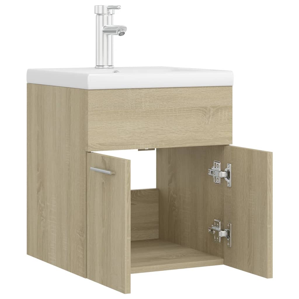 Mobile con Lavabo Integrato Rovere Sonoma in Legno Multistrato