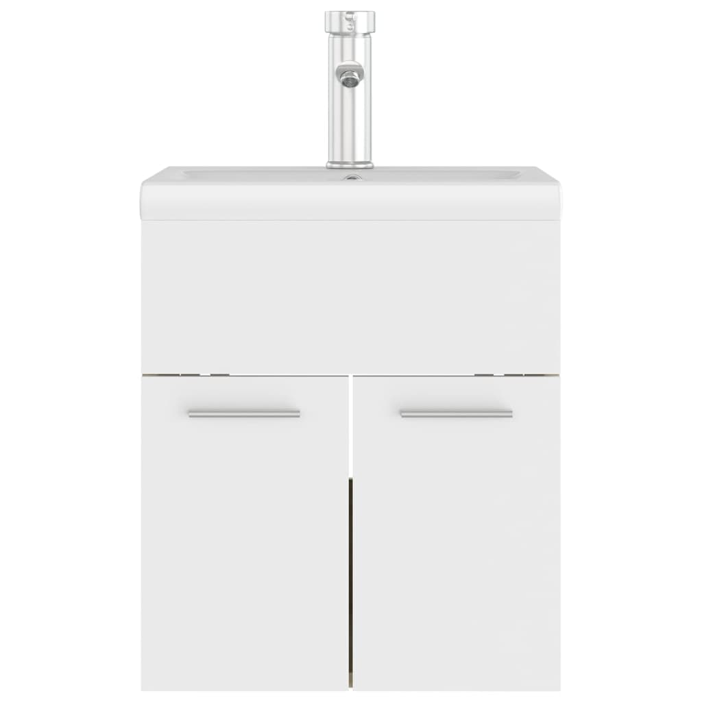 Mobile Lavabo Integrato Bianco Rovere Sonoma Legno Multistrato