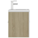 Mobile Lavabo Integrato Bianco Rovere Sonoma Legno Multistrato