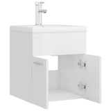 Mobile con Lavabo Integrato Bianco Lucido in Legno Multistrato