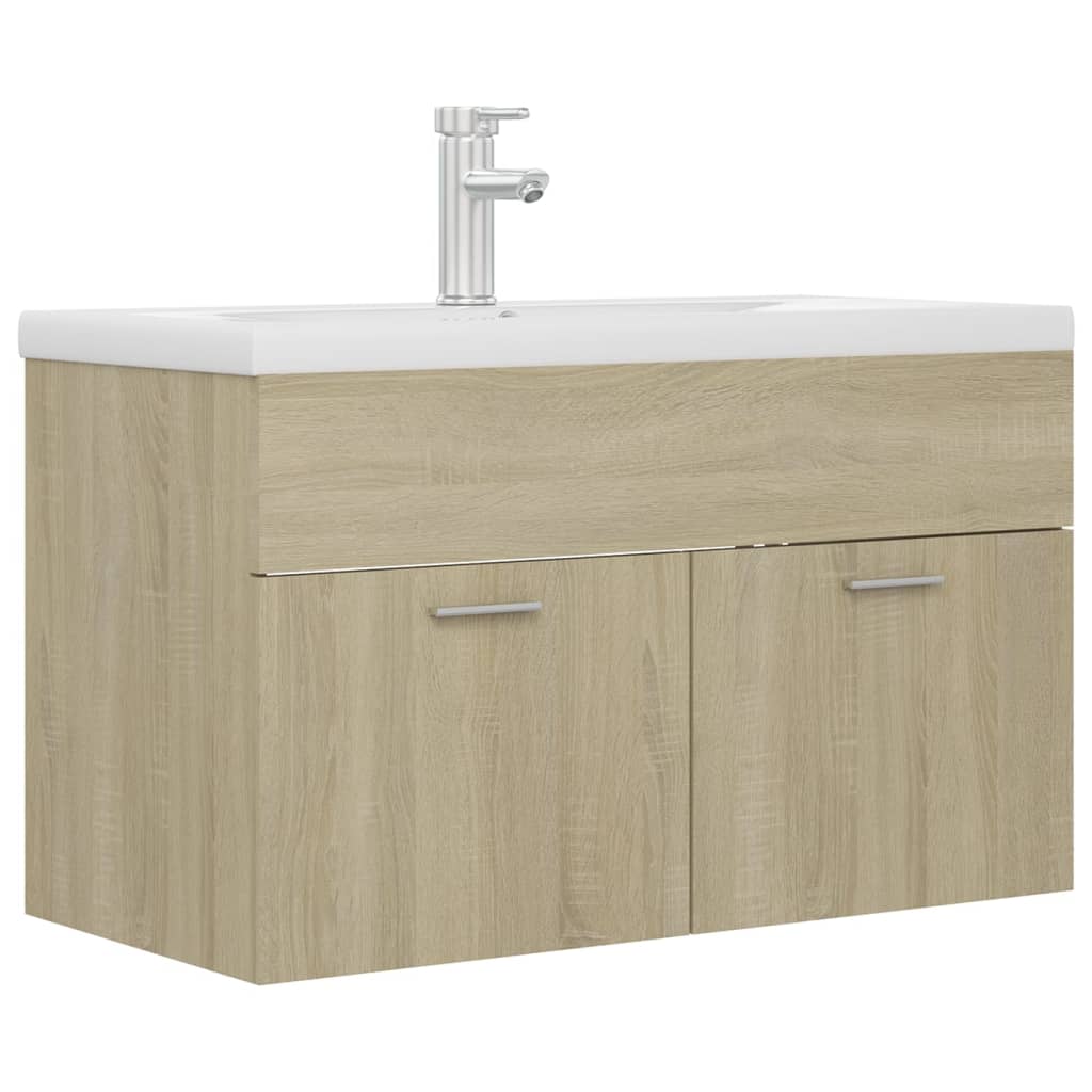 Mobile con Lavabo Integrato Rovere Sonoma in Legno Multistrato