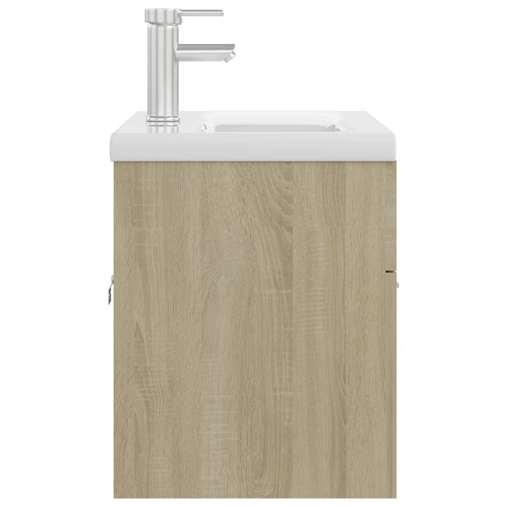 Mobile con Lavabo Integrato Rovere Sonoma in Legno Multistrato