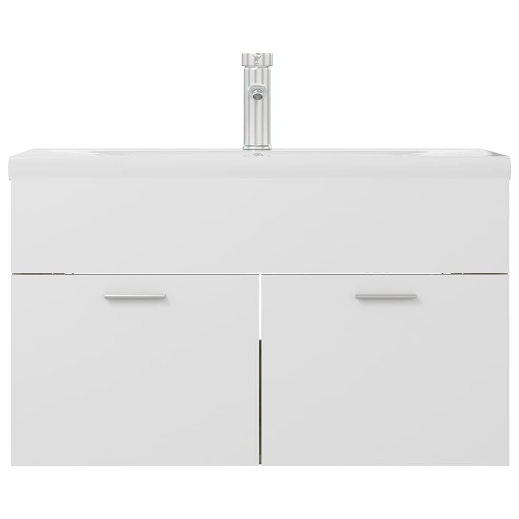 Mobile Lavabo Integrato Bianco Rovere Sonoma Legno Multistrato