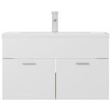 Mobile Lavabo Integrato Bianco Rovere Sonoma Legno Multistrato