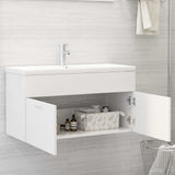 Mobile con Lavabo Integrato Bianco in Legno Multistrato