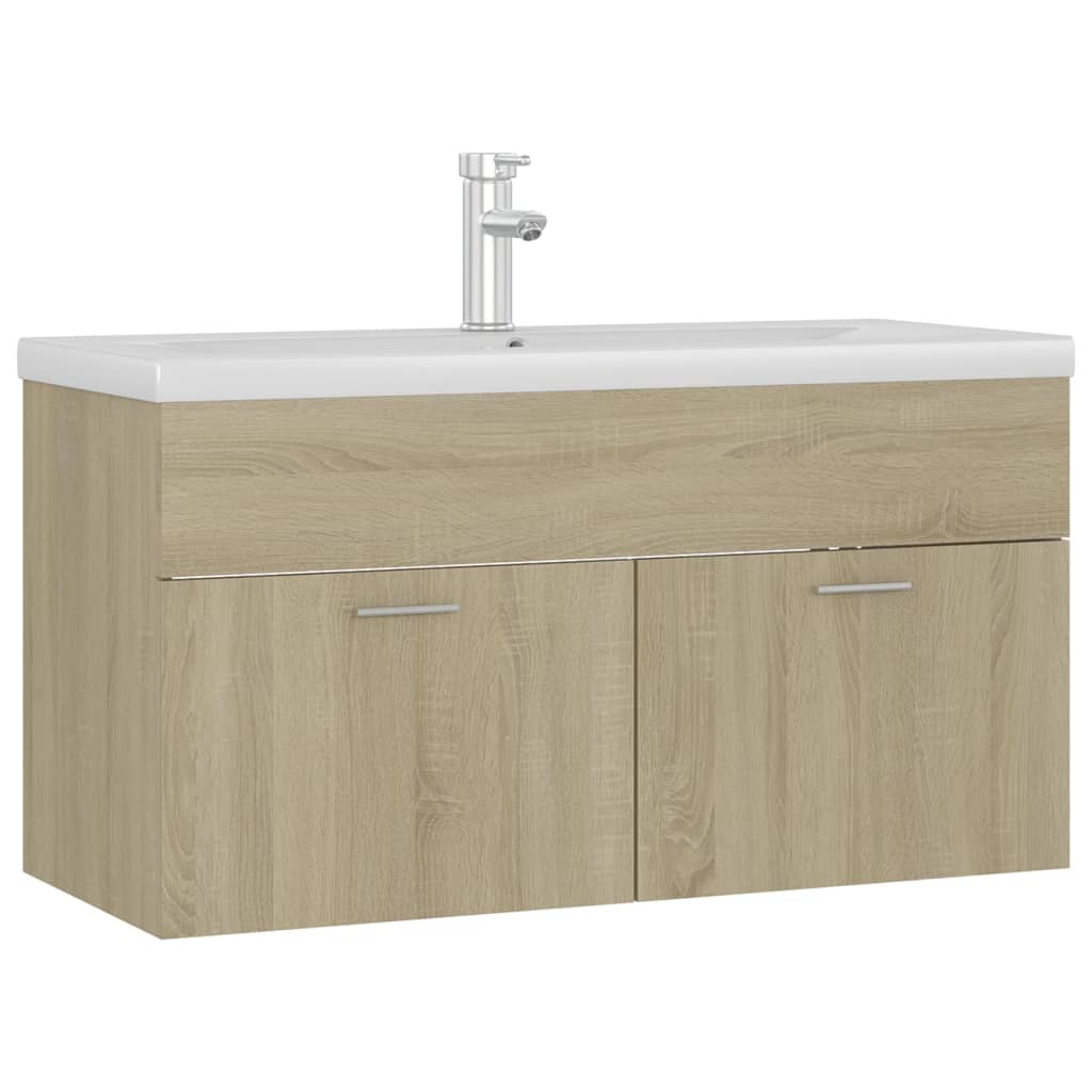 Mobile con Lavabo Integrato Rovere Sonoma in Legno Multistrato