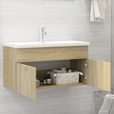 Mobile con Lavabo Integrato Rovere Sonoma in Legno Multistrato