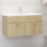 Mobile con Lavabo Integrato Rovere Sonoma in Legno Multistrato