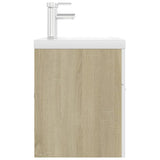 Mobile Lavabo Integrato Bianco Rovere Sonoma Legno Multistrato