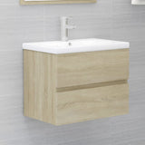 Mobile con Lavabo Integrato Rovere Sonoma in Legno Multistrato