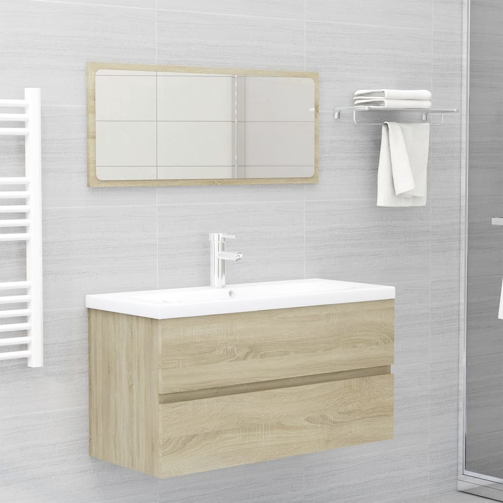 Mobile con Lavabo Integrato Rovere Sonoma in Legno Multistrato