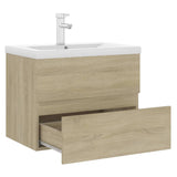 Mobile con Lavabo Integrato Rovere Sonoma in Legno Multistrato