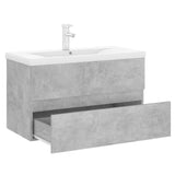 Mobile con Lavabo Integrato Grigio Cemento in Legno Multistrato