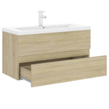 Mobile con Lavabo Integrato Rovere Sonoma in Legno Multistrato