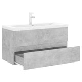 Mobile con Lavabo Integrato Grigio Cemento in Legno Multistrato