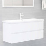 Mobile Bagno con Lavabo Integrato Bianco in Legno Multistrato