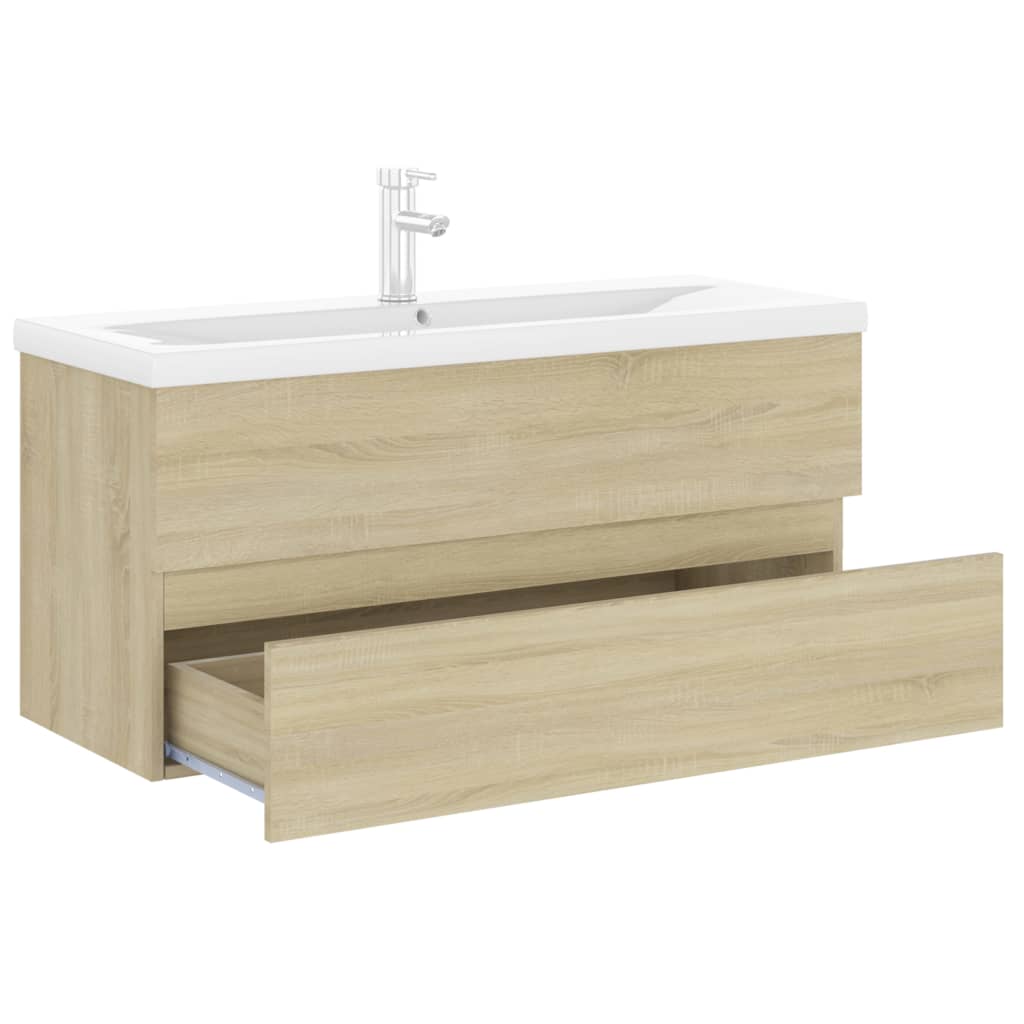 Mobile con Lavabo Integrato Rovere Sonoma in Legno Multistrato