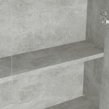 Armadietto a Specchio per Bagno 60x15x75 cm MDF Grigio Cemento