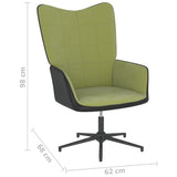 Poltrona Relax con Poggiapiedi Verde Chiaro in Velluto e PVC