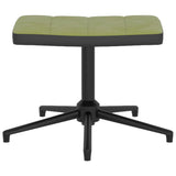 Poltrona Relax con Poggiapiedi Verde Chiaro in Velluto e PVC